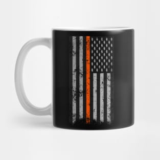 Halloween Thin Orange Line Flag Bats Mug